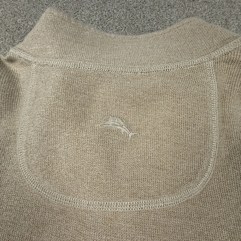 Tommy Bahama Bayview 1/2 Zip Reversible Pullover Sweater Men's XXL Tan